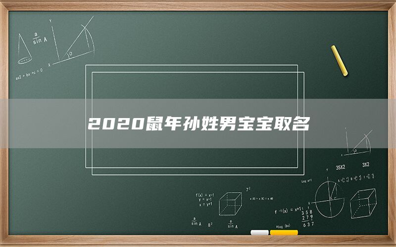  2022鼠年孙姓男宝宝取名(图1)