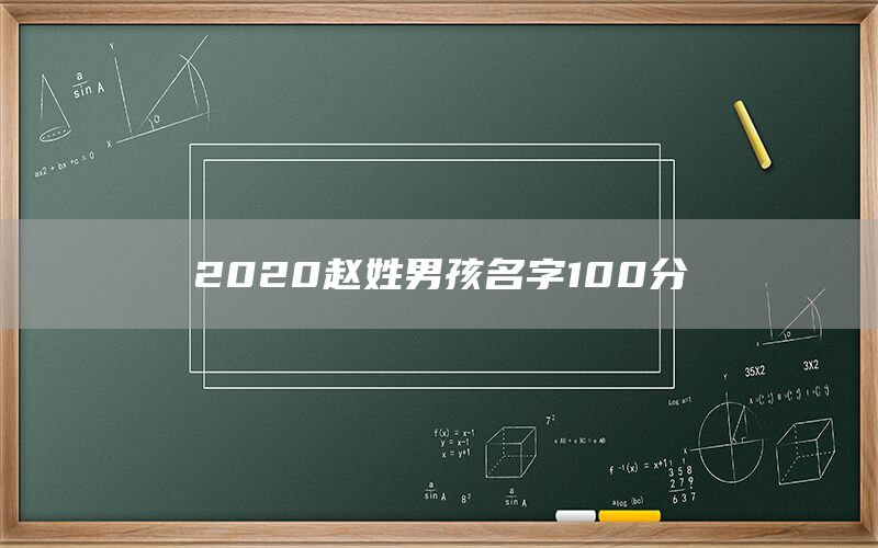  2022赵姓男孩名字100分(图1)