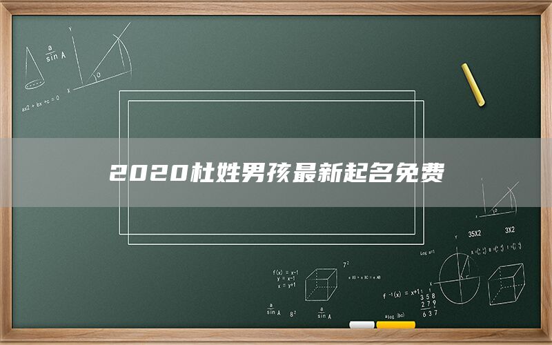  2022杜姓男孩最新起名免费(图1)