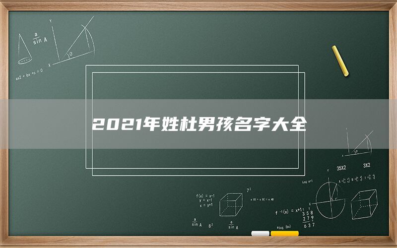  2022年姓杜男孩名字大全(图1)