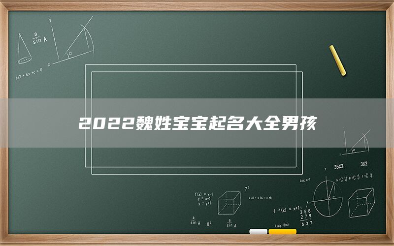  2022魏姓宝宝起名大全男孩(图1)